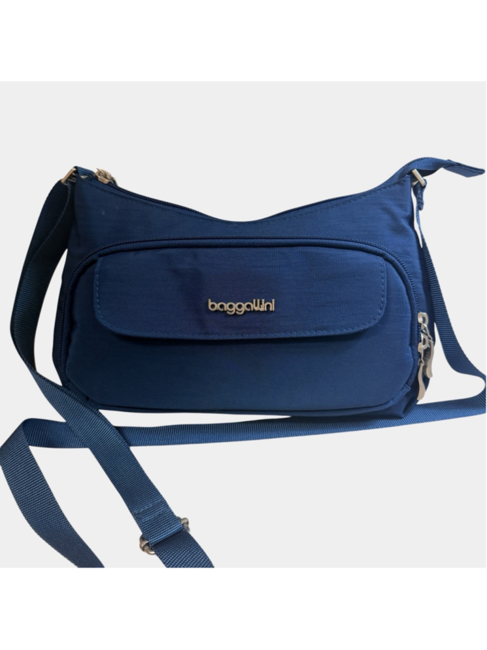 Baggallini Blue Crossbody Travel Bag Lightweight Organizer Purse Nylon - Picture 13 of 13